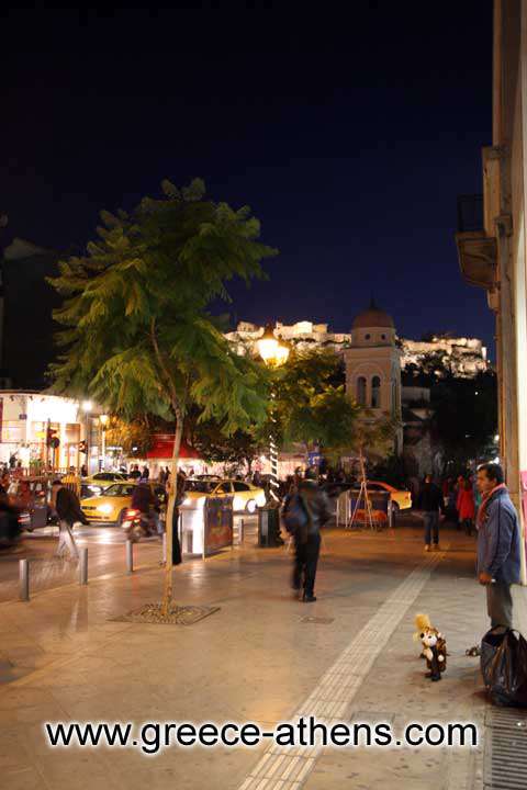 ATHINAS STREET - View of Monastiraki square and Acropolis from Athinas street