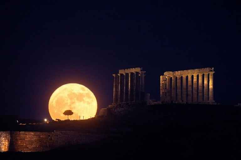 Acropolis - View of Actopolis in the moonlight
