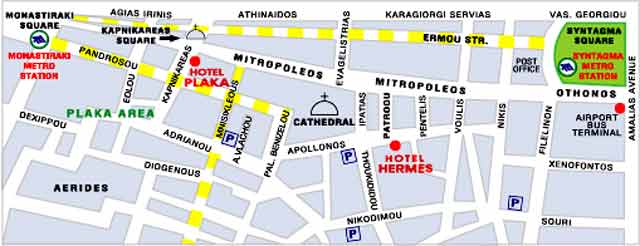 The map of Plaka CLICK TO ENLARGE