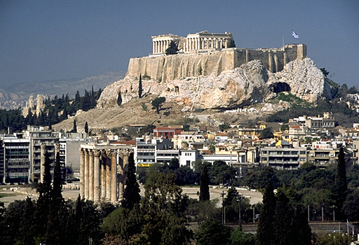 View of the Acropolis, its South and East Slopes, and the Olympieion from the Ardettos Hill. - 