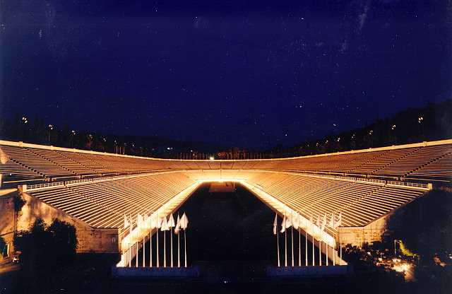 PANATHENAIC STADIUM - It was originally a natural hollow part of the ground between the two hills of Agra and Ardettos, over Ilissos river. It was transformed into a stadium by Lykourgos in 330-329 BC for the athletic competitions of the Great Panathinaea Festivities.
